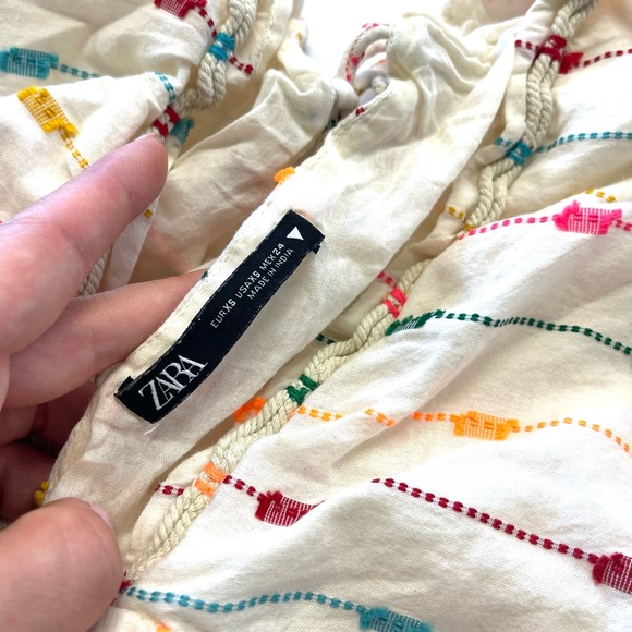 Zara Multi Colored Dotted Mesh Mini Dress XS - Picture 13 of 15